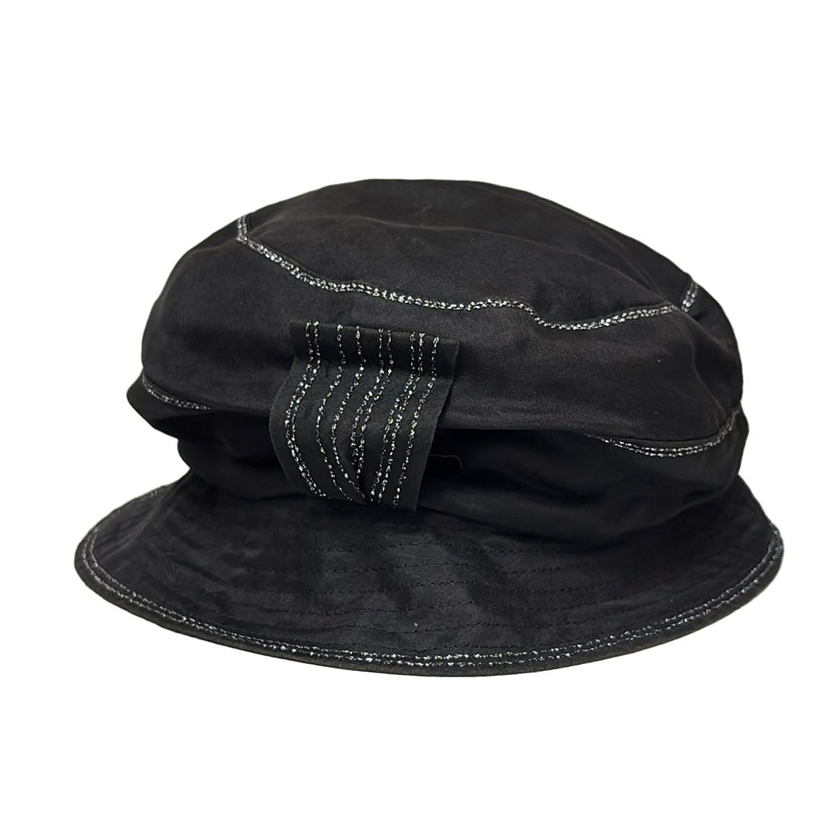 maxim(マキシン) ハット - 黒×シルバー シルク - メルカリ