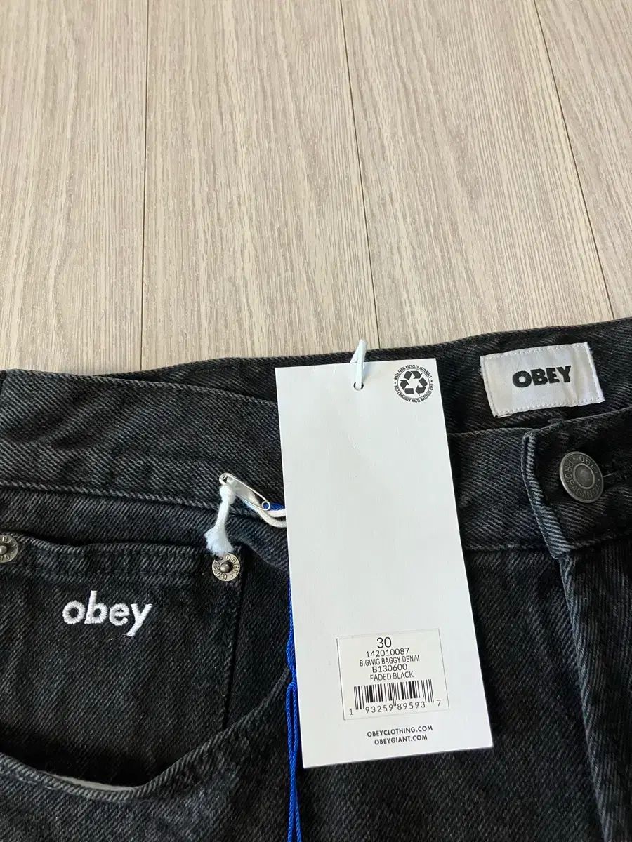 30 オベイ BIGウィッグ BIG윅 バギーデニム ウォッシュド ブラック その他 デニム ジーンズ パンツ