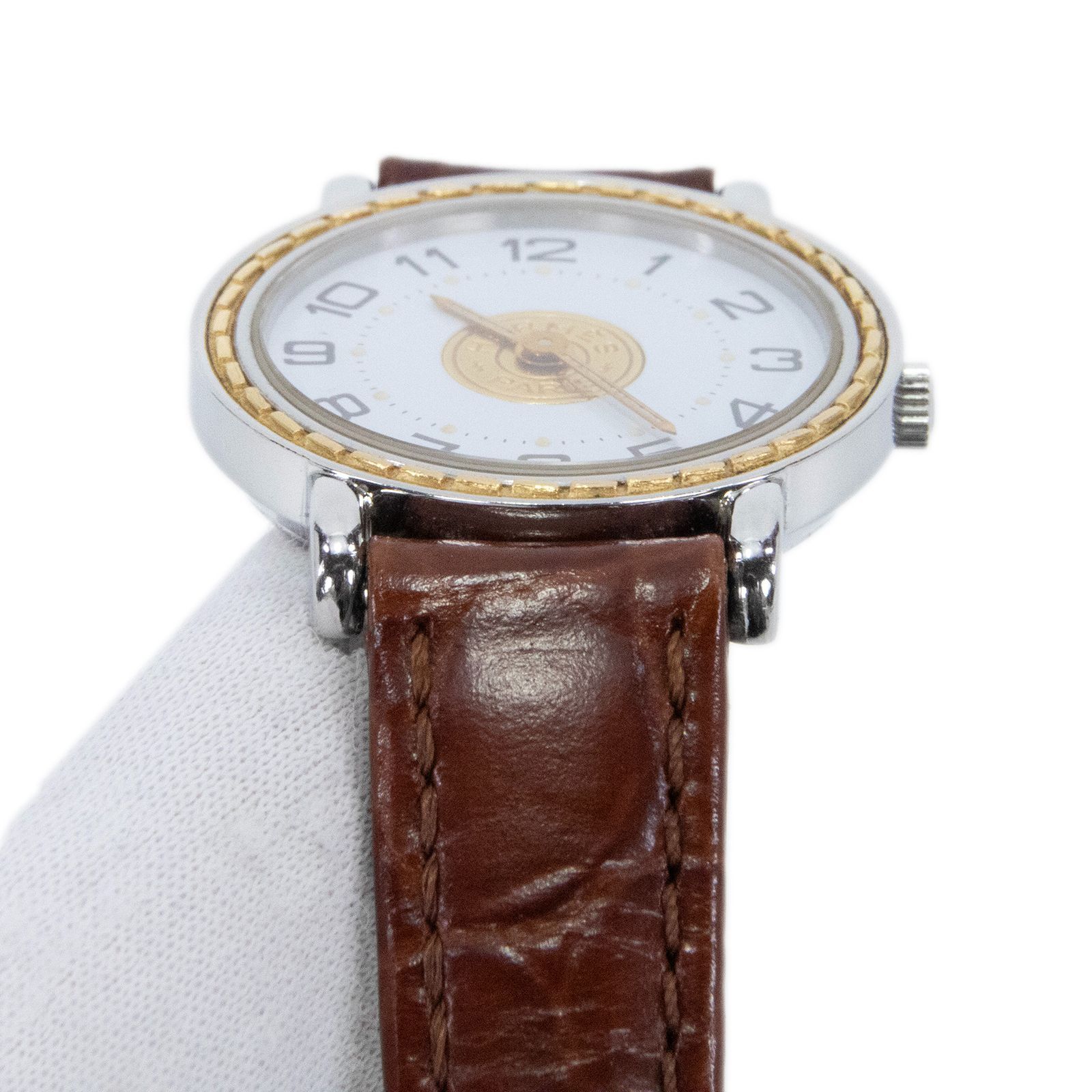 送料無料 エルメス 腕時計 クォーツ 2針 レディース セリエ 白