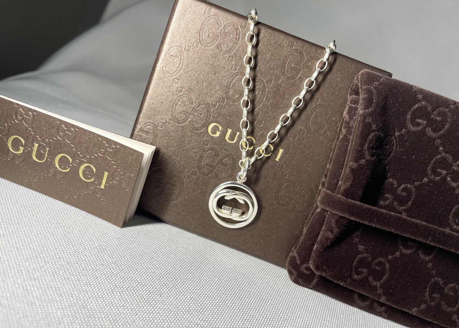 GUCCI グッチ インターロッキングG ダブルG ペンダントトップ チェーン ネックレス スターリングシルバー SV 925 男女兼用 あり
