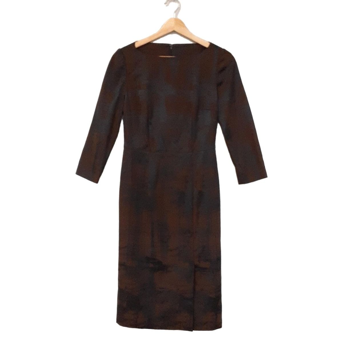 miss ashida ミスアシダ ワンピース サイズ5 XS レディース ダークブラウン 黒 七分袖 ひざ丈