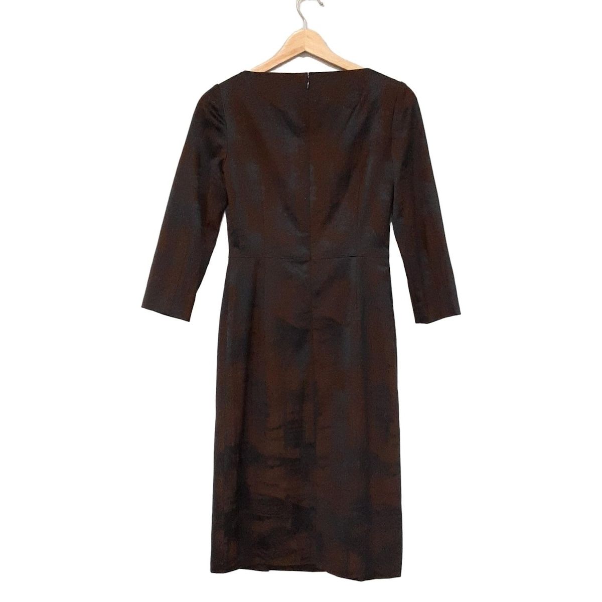 miss ashida ミスアシダ ワンピース サイズ5 XS レディース ダークブラウン 黒 七分袖 ひざ丈
