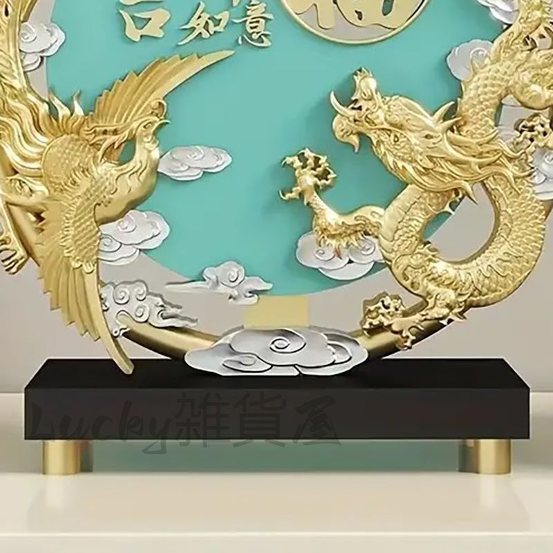 ドラゴン 龍 竜 鳳凰 鳥 樹脂 ブルー 青 置物 オブジェ 金龍 風水 開運