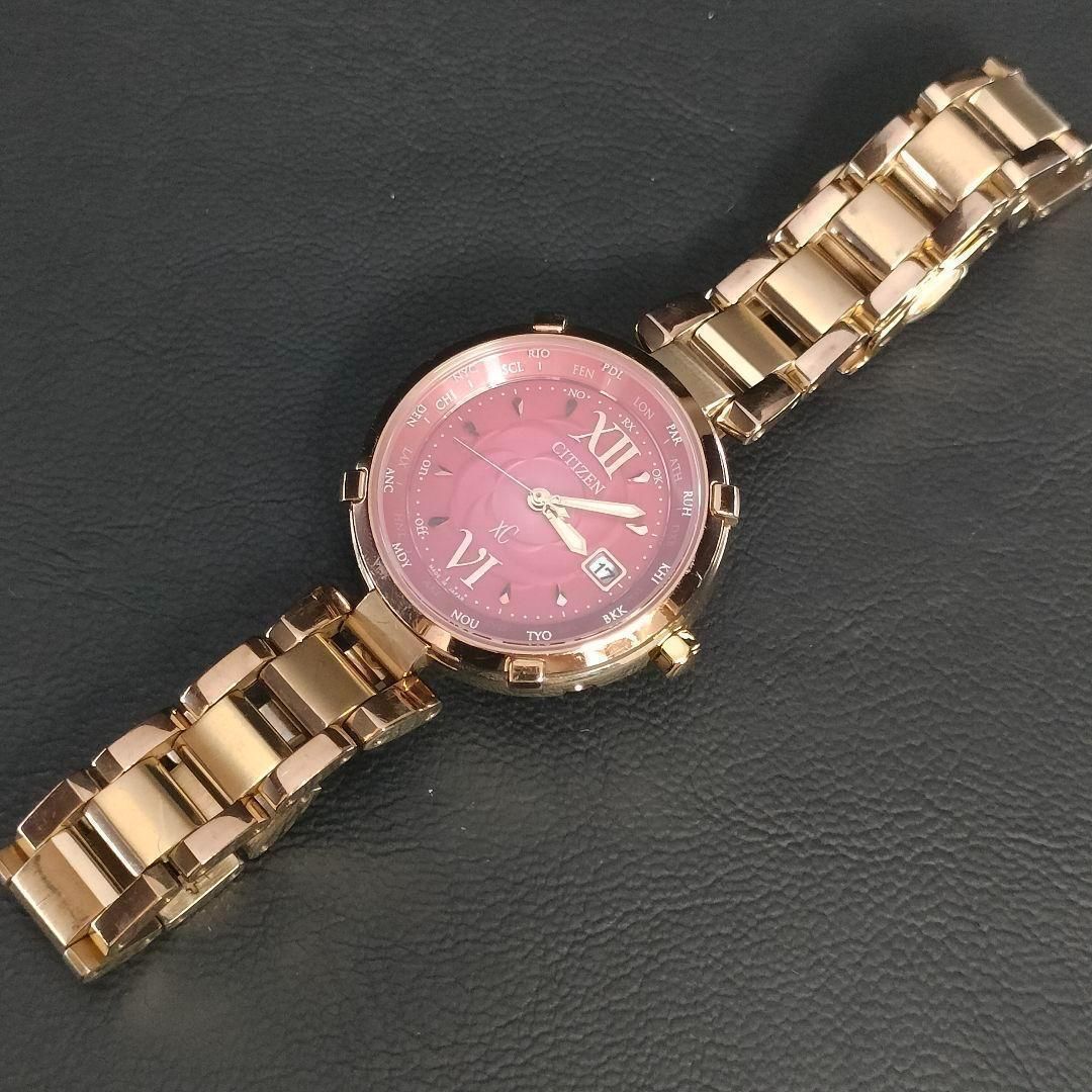 808-1 美品 CITIZEN シチズン XC クロスシー ピンク ゴールド ソーラー