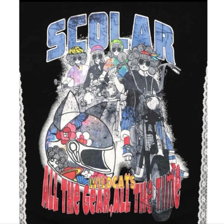 ロック柄ミニ裏毛ワンピース