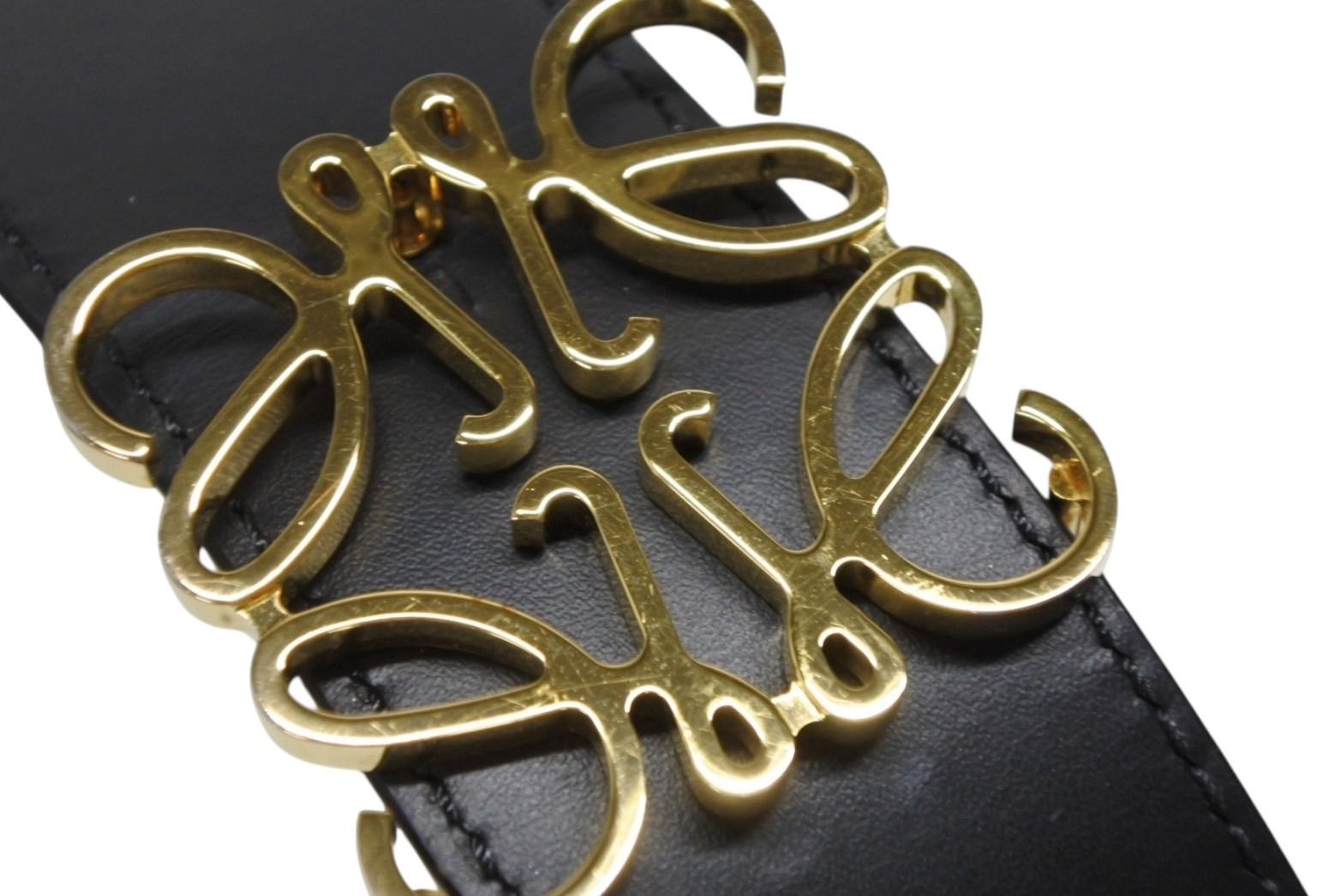 極美品 LOEWE ロエベ アナグラムバックル ベルト リバーシブル 182335