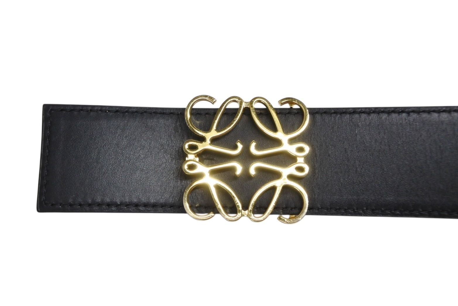 極美品 LOEWE ロエベ アナグラムバックル ベルト リバーシブル 182335