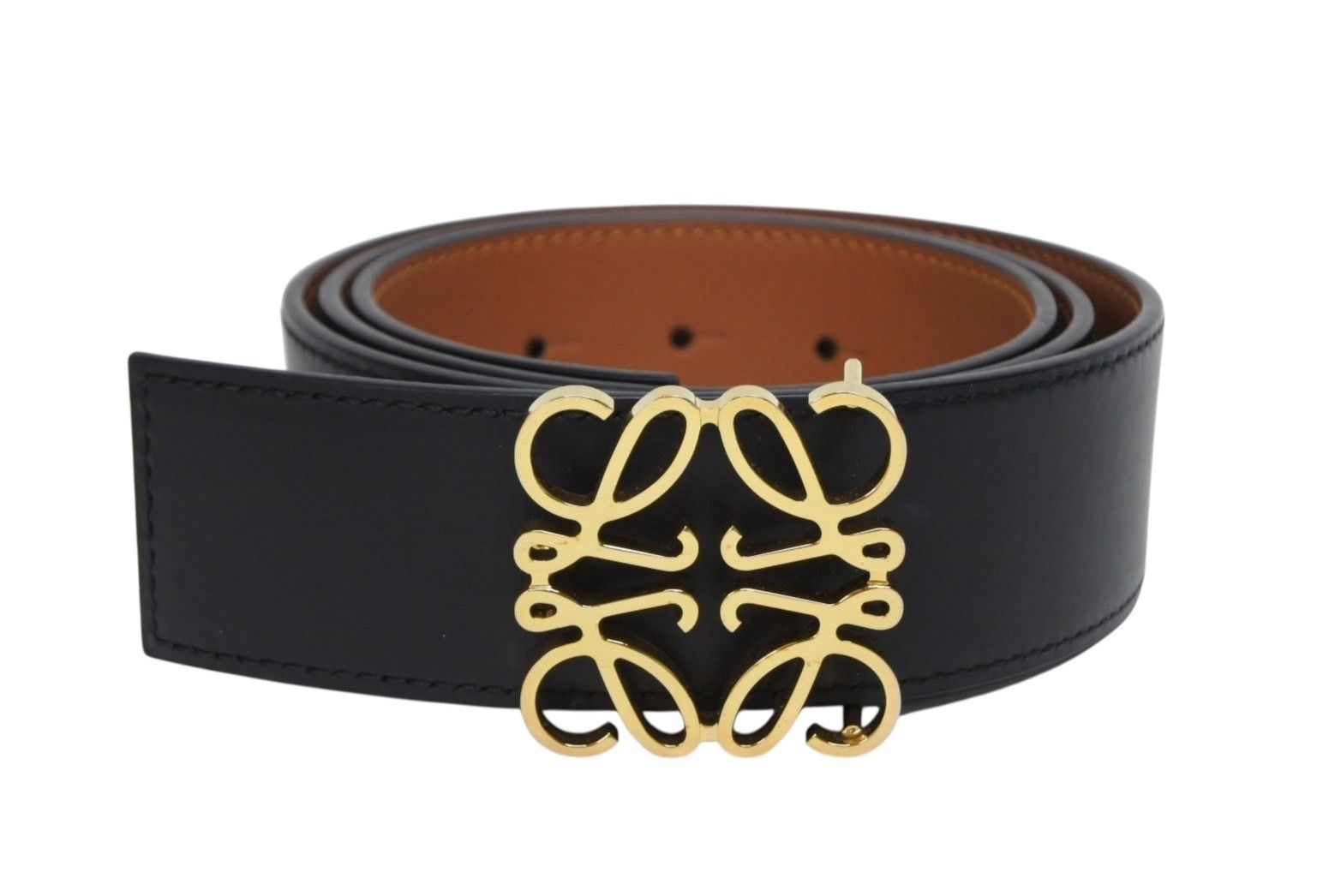 極美品 LOEWE ロエベ アナグラムバックル ベルト リバーシブル 182335