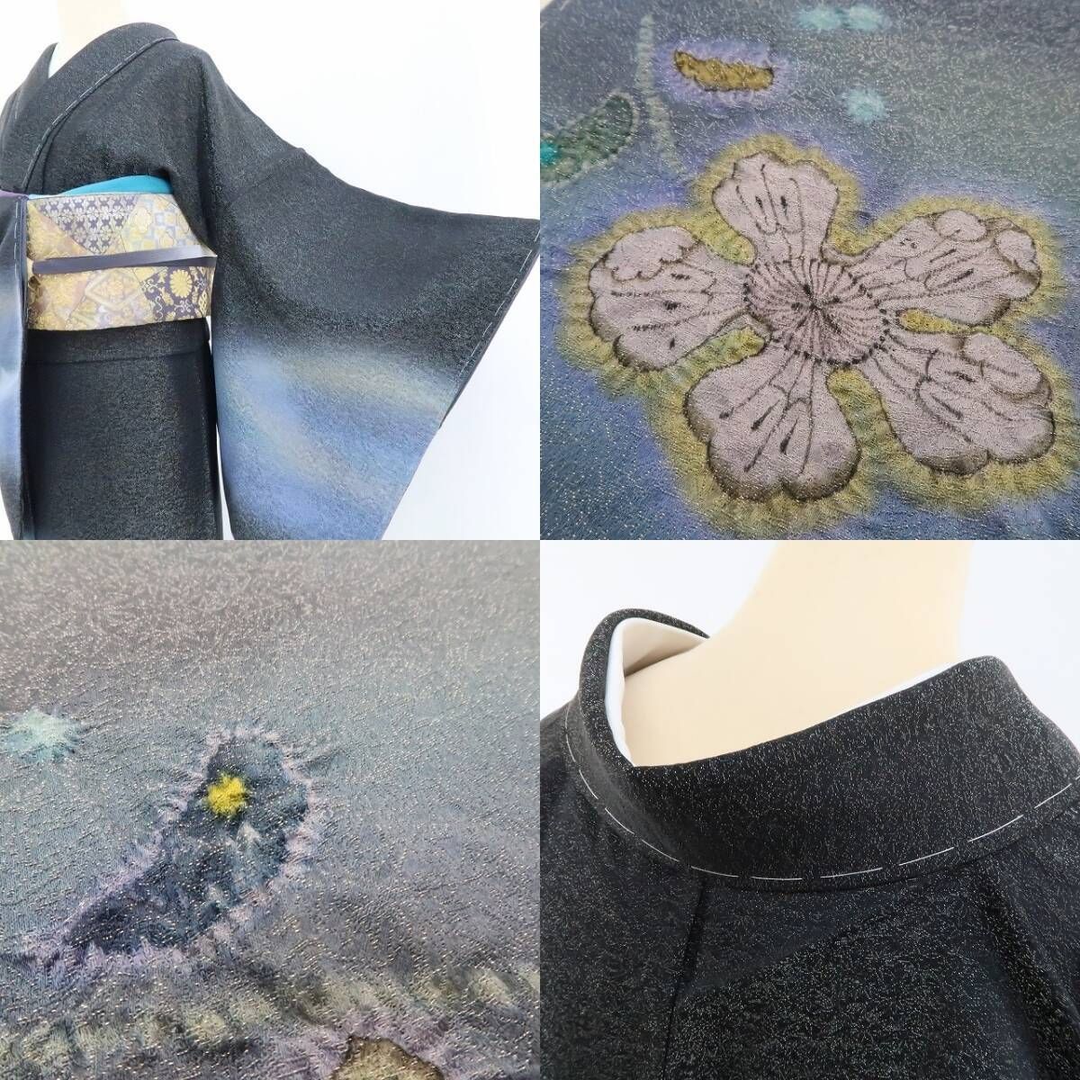 ❁tomihisa❁新品 二代目一竹 一竹の辻ヶ花 銀通し 落款“再び高みへと 