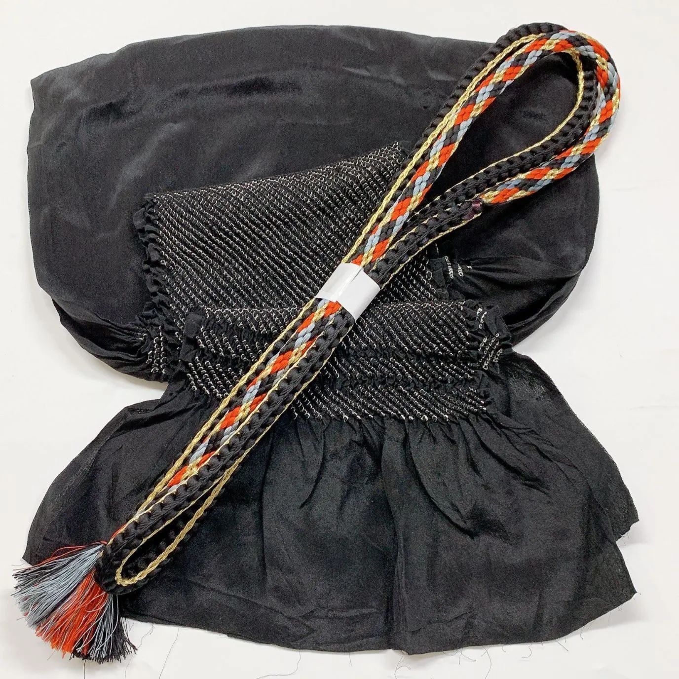 6405 帯締め 帯揚げ セット 絞り 金糸 正絹 着物 帯絞め 黒