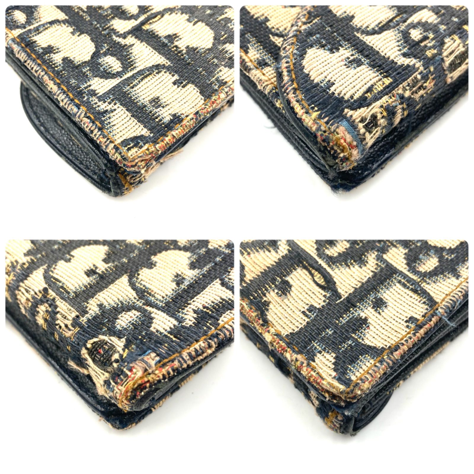 【美品】Christian Dior 三つ折り財布 長財布 トロッター サドル Christian Dior クリスチャンディオール サドル トロッター 三つ折り長