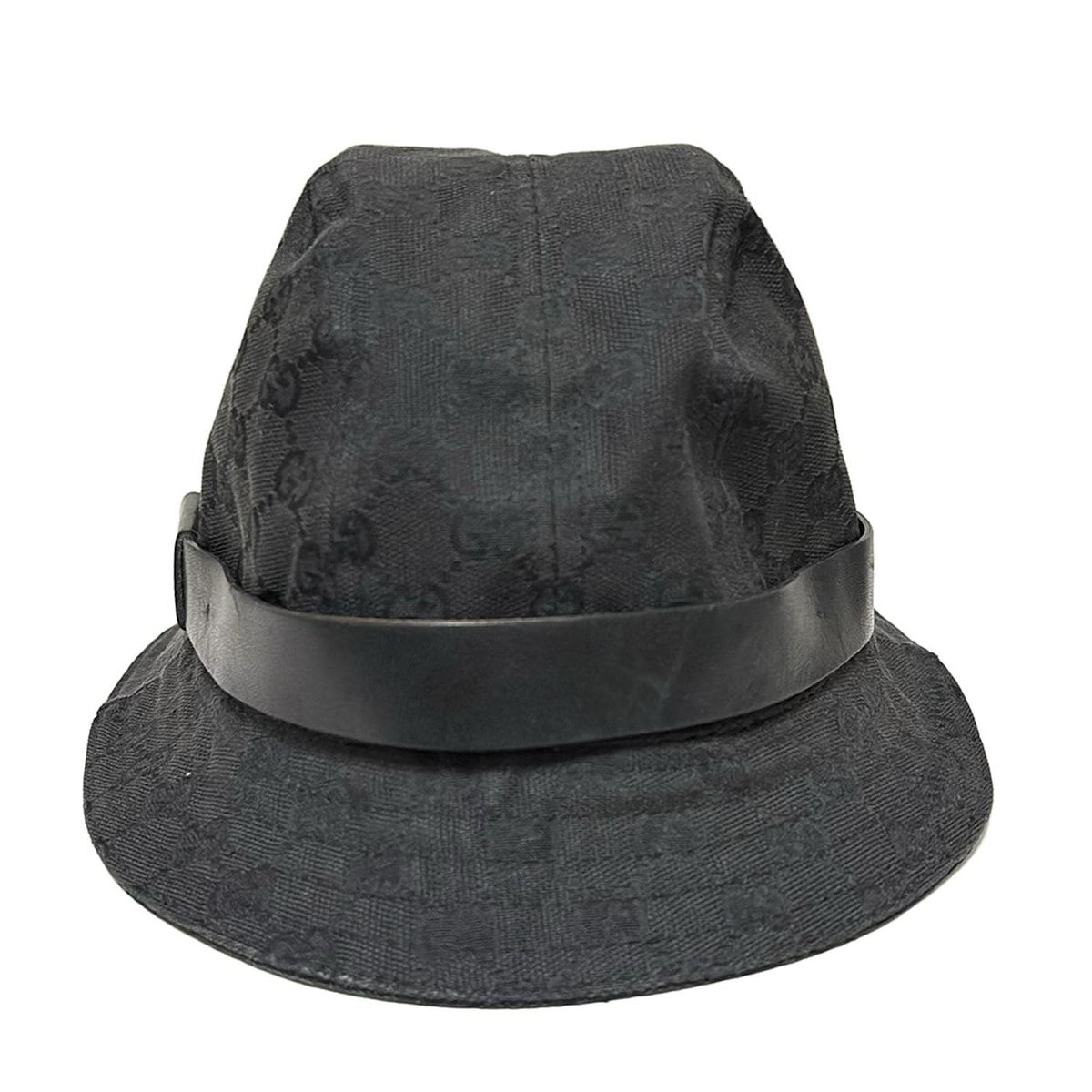  GUCCI グッチ ハット L 黒 GG柄 コットン その他 ハット