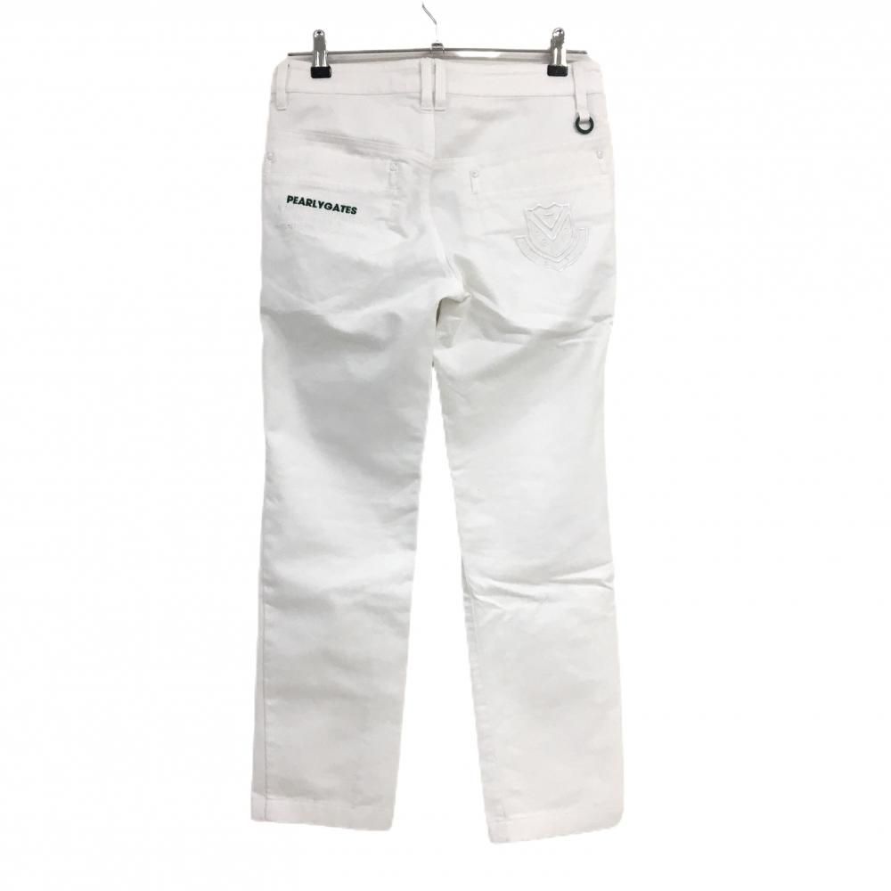 パーリーゲイツ パンツ 白 ロゴグリーン メンズ 3(S) ゴルフウェア