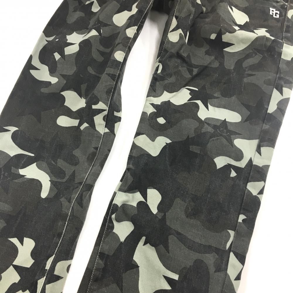 パーリーゲイツ パンツ カーキ×黒 カモフラ 迷彩 星 ストレッチ メンズ