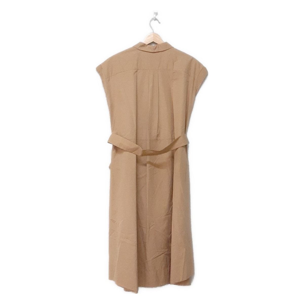 エストネーション ワンピース サイズ36 S レディース ベージュ 開襟 半袖 ロング