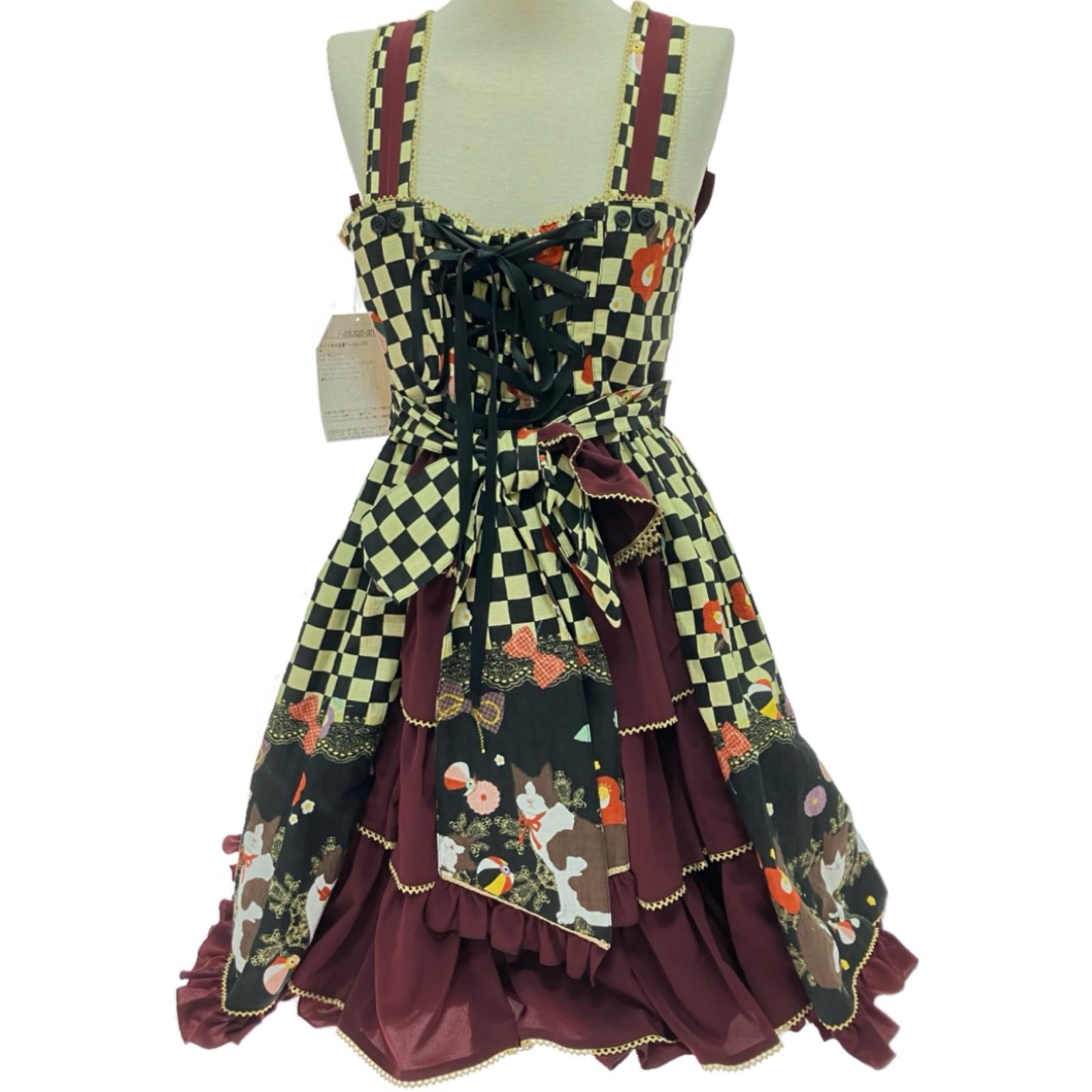 Metamorphose メタモルフォーゼ まどろみの浪漫バッスルJSK ブラック×ワインレッド