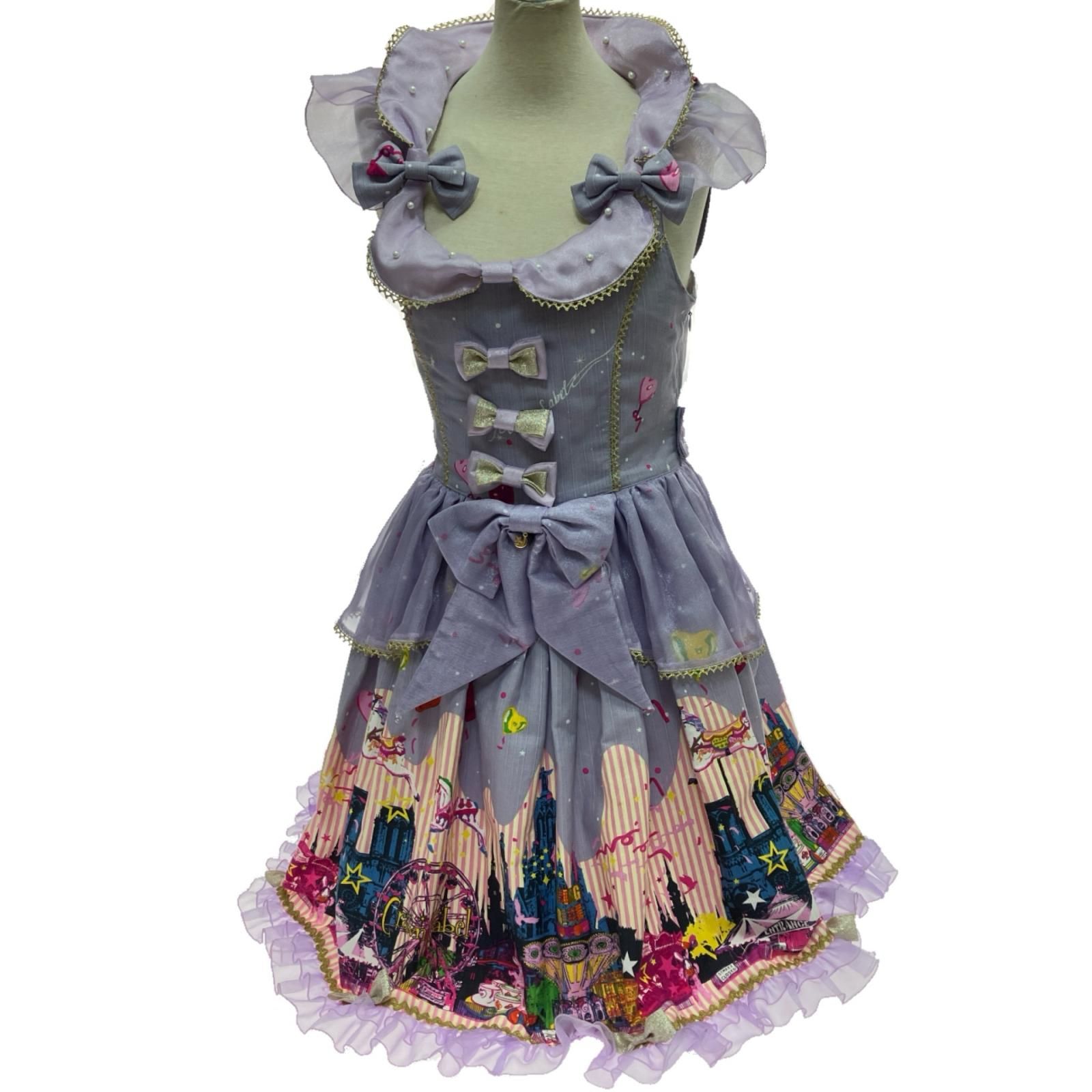 Metamorphose メタモルフォーゼ CL night carnival シャーリングジャンパースカート パープル