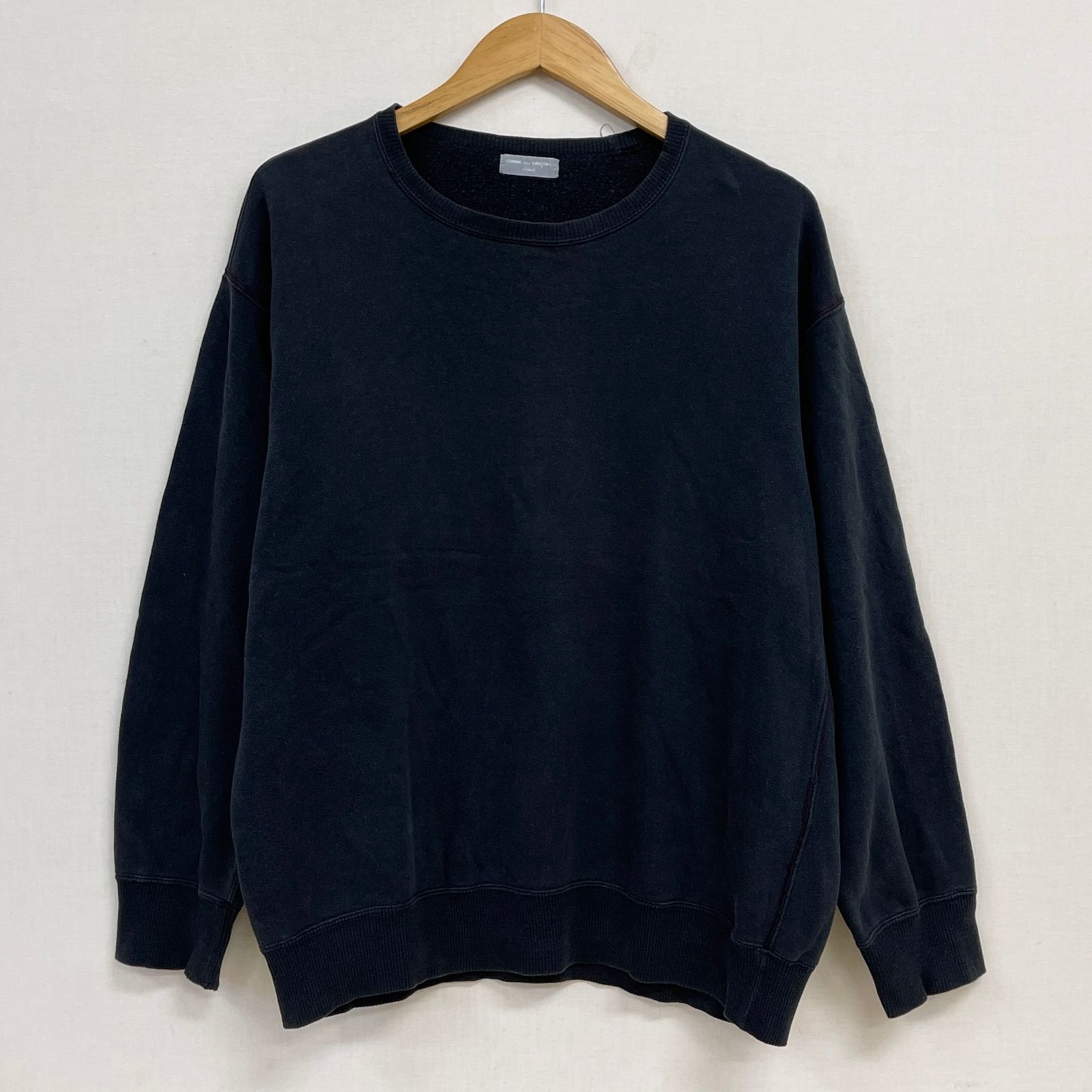 コムデギャルソンオム　８０年代　スウェット　ネイビー コムデギャルソンオム クルーネックスウェットプルオーバー ブラック