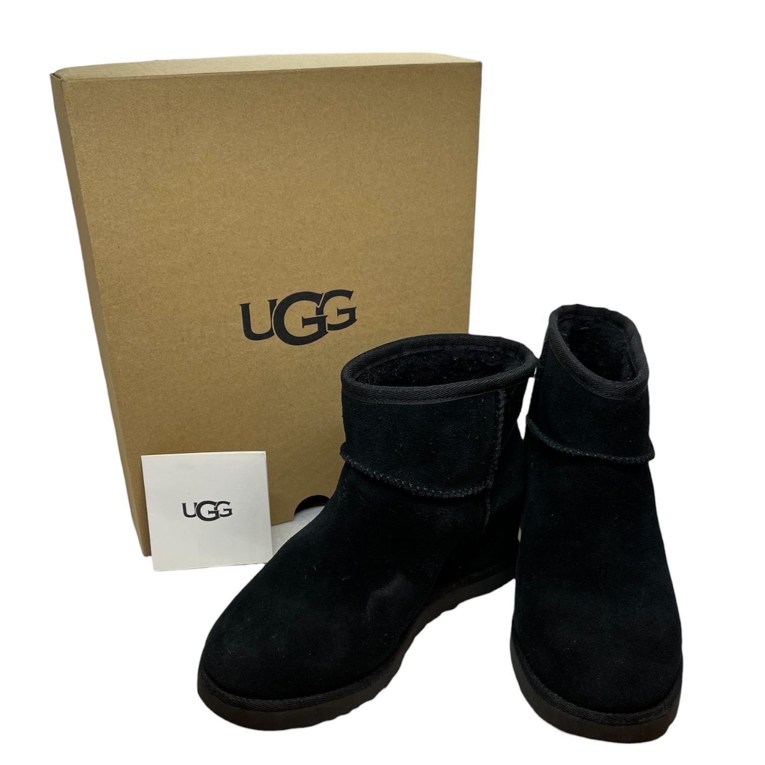 管2511-423】UGG W Classic Mini ショート ムートンブーツ 黒 ブラック
