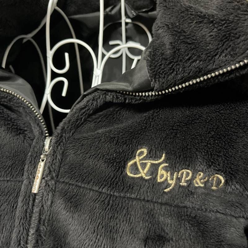 archive y2k Black Fur Cropped Jacket Tag Size 38 Damaged Lining 短