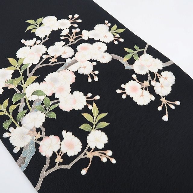 ❁tomihisa❁ 秀美謹製 桜 お仕立て上がり品 古典モダンに華の残り香 桜を湛えて季節は巡る 着物 正絹 なごや帯 4520