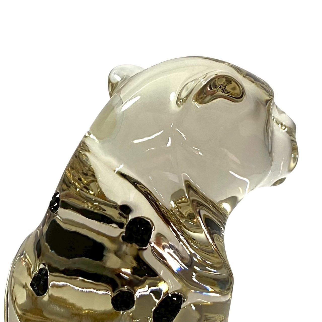 スワロフスキー クリスタル チーター彫刻 置物 スワロフスキー