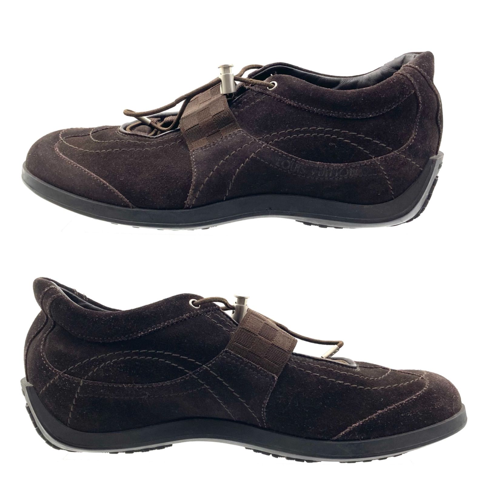 □良品□LOUIS VUITTON ルイヴィトン ダミエ スエードレザースニーカー