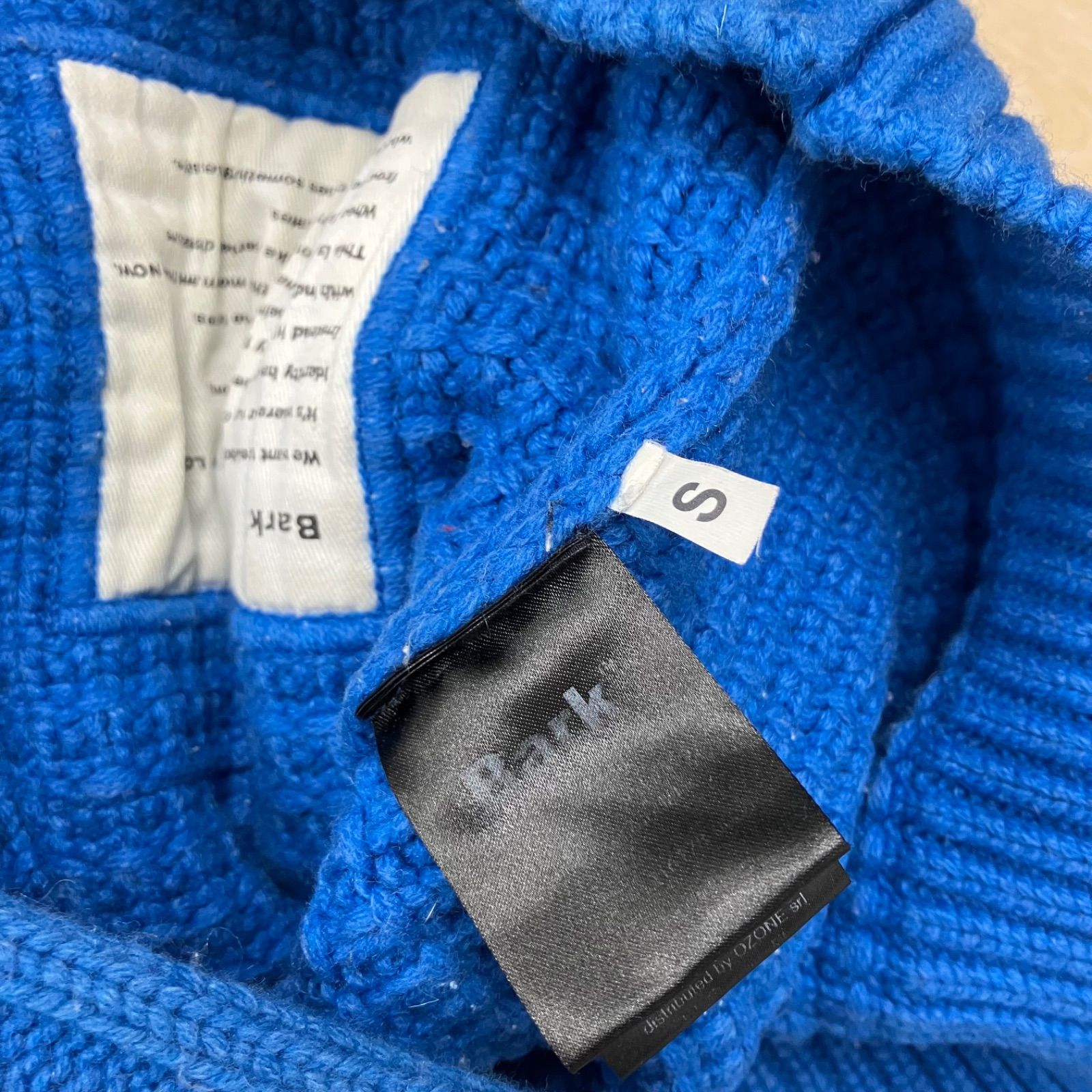 ニットダッフルコート 青