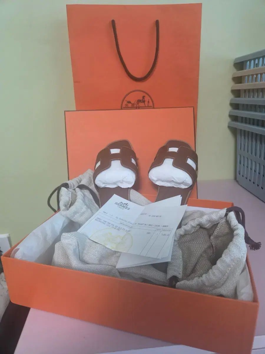 Hermes エルメス オラン サンダル ブラウン GOLD フルセット