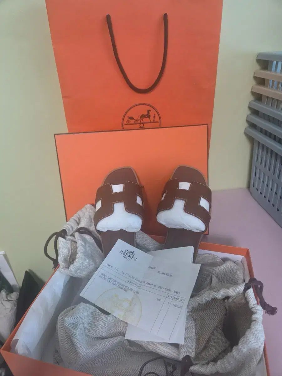 Hermes エルメス オラン サンダル ブラウン GOLD フルセット