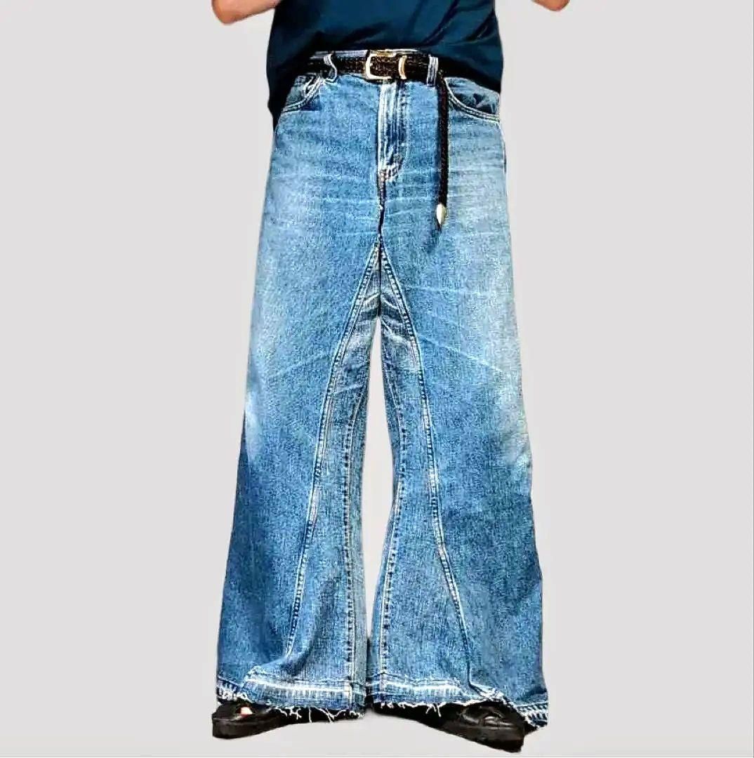 ⑩オリジナル リメイク デニム ワイドフレア ジーンズ ドッキング