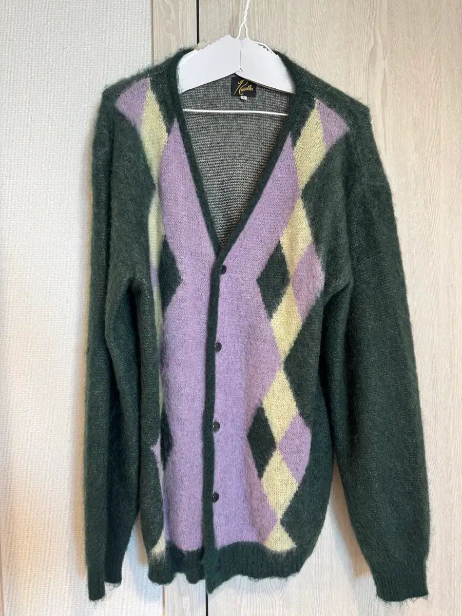 ニードルズ アーガイル モヘア カーディガン グリーン L