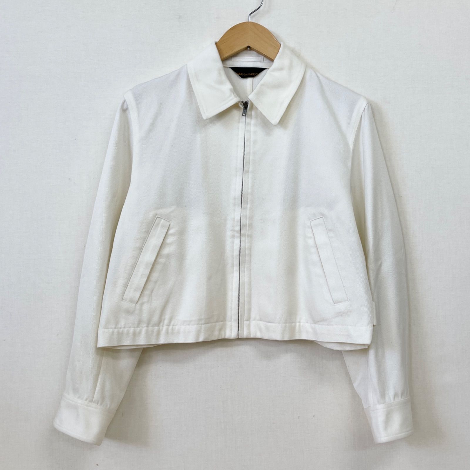コムデギャルソンオム　ジップシャツ　ジャケット コムデギャルソン ジップアップブルゾン シャツジャケット ホワイト