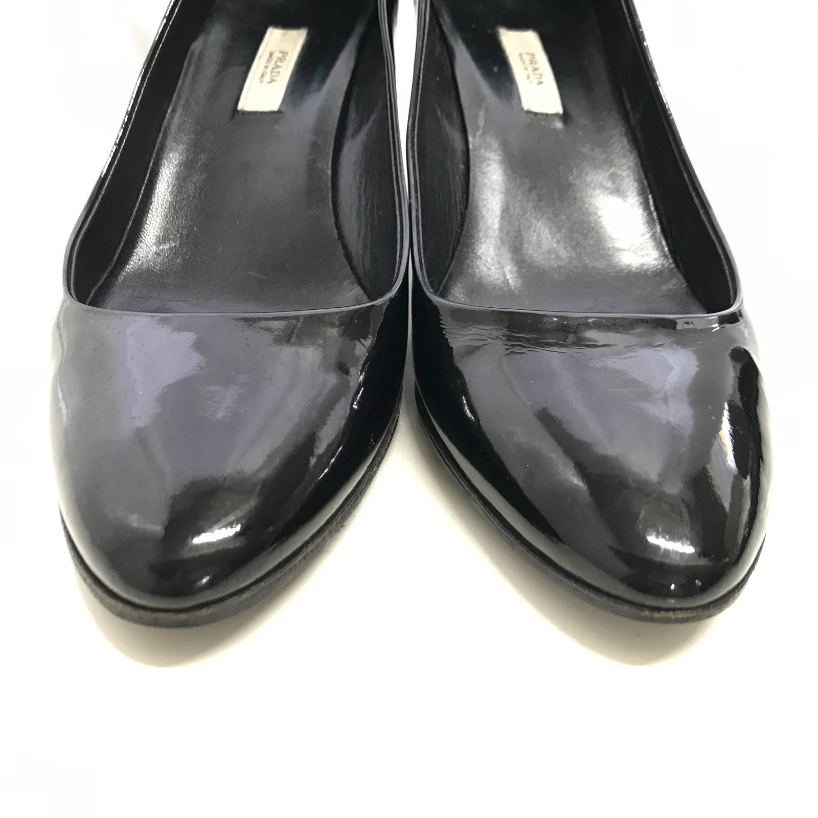 上品 PRADA プラダ エナメル ハイヒール パンプス 36 1/2 23.5㎝相当