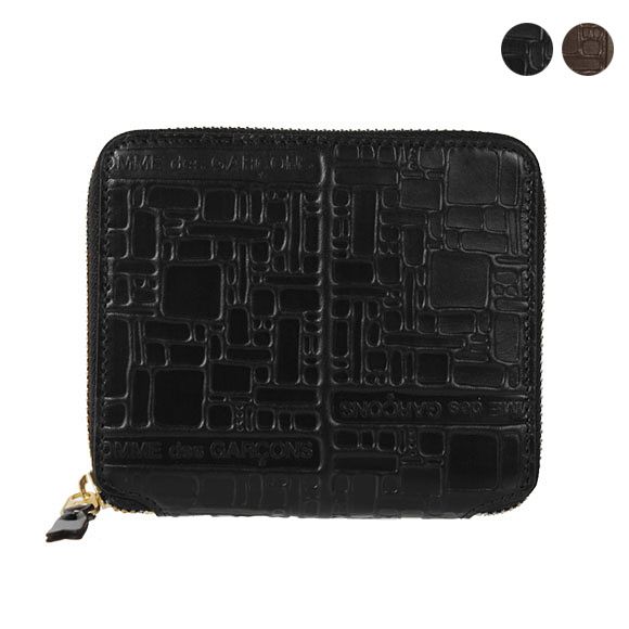 コムデギャルソン COMME DES GARCONS 財布 二つ折り財布 FULL ZIP AROUND WALLET エンボス ロゴタイプ レディース メンズ