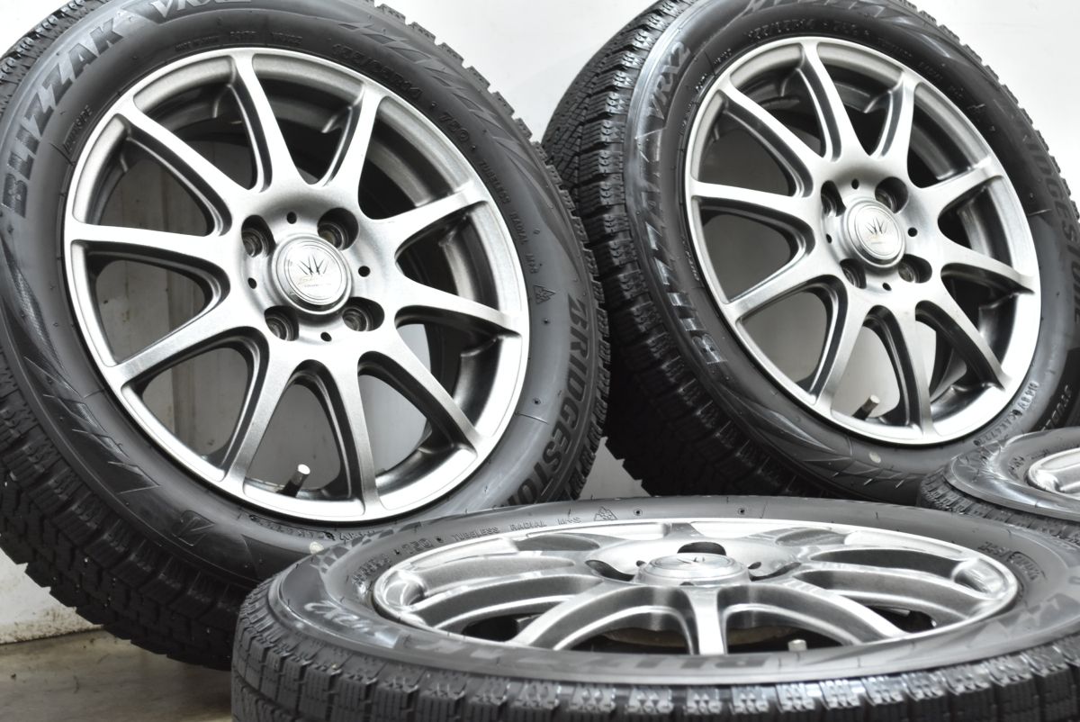 程度良好 ロクサーニ 14 in 4 5 J 45 PCD 100 ブリザックVRX 2 155 65 R N BOX ONE WGN ワゴンR アルト スペーシア タントムーヴ