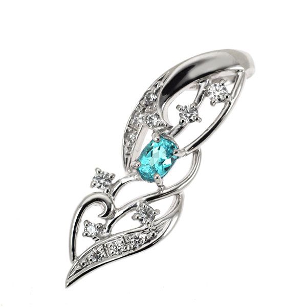 希少 Pt900/ Pt850 ブラジル産パライバ トルマリン ダイヤモンド