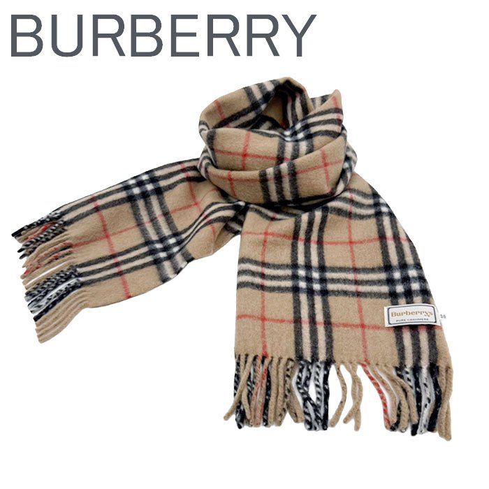 バーバリー BURBERRY ストール マフラー カシミア チェック ベージュ