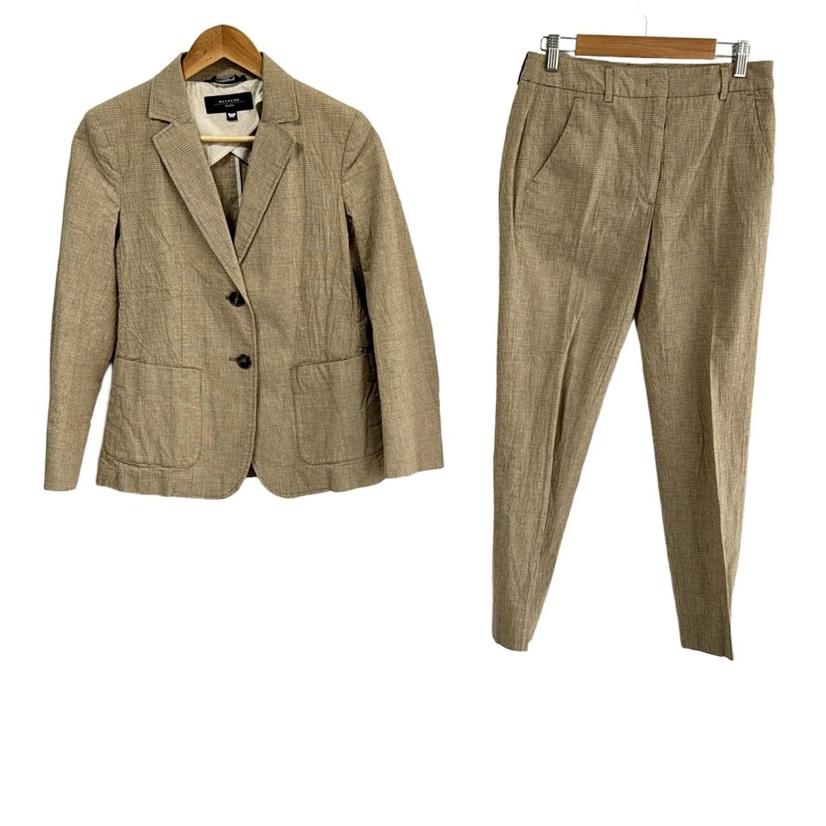 Max MaraWEEKEND マックスマーラウィークエンド レディースパンツスーツ レディース ベージュ チェック柄