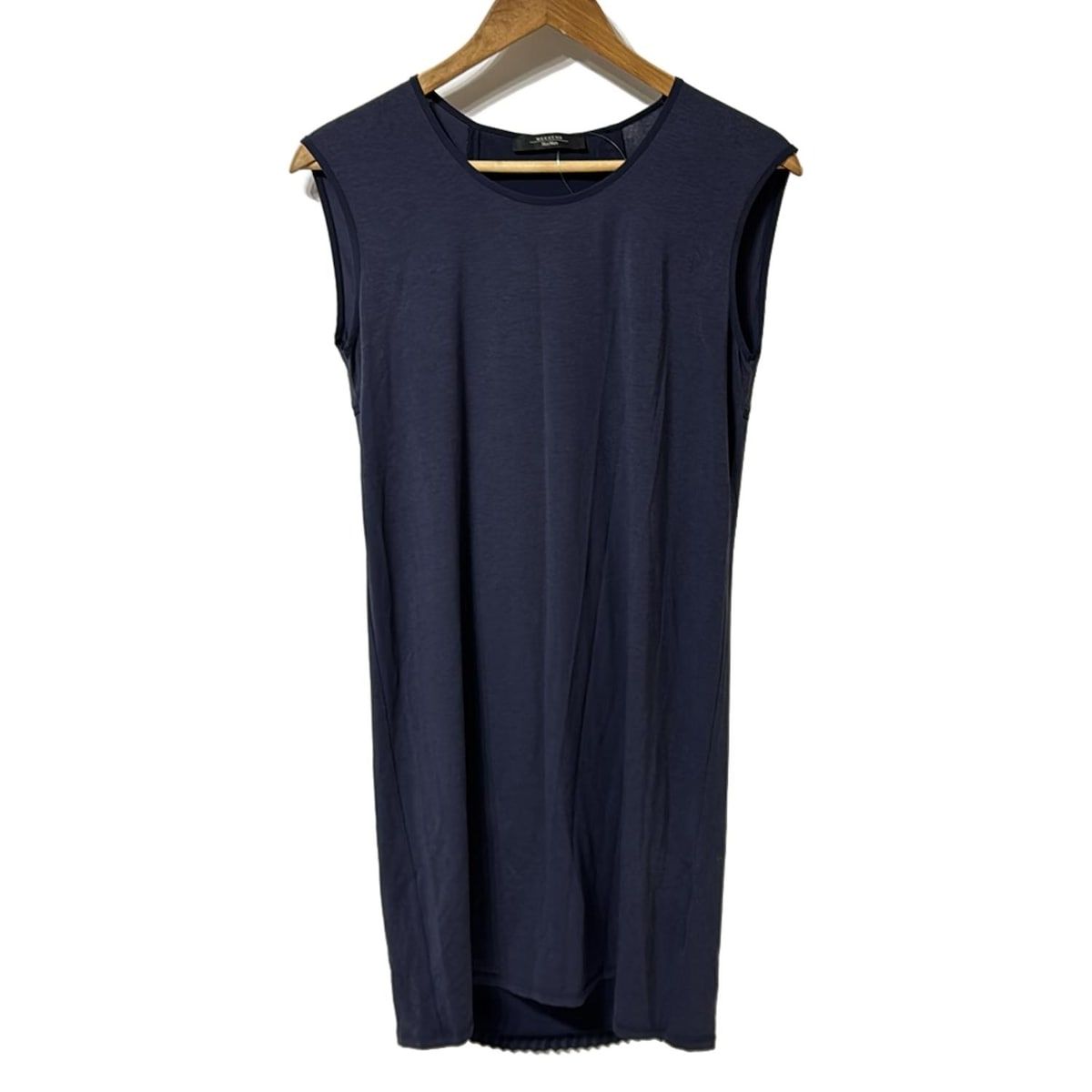 Max MaraWEEKEND マックスマーラウィークエンド ワンピース サイズS レディース - パープルネイビー ノースリーブ ひざ丈 プリーツ