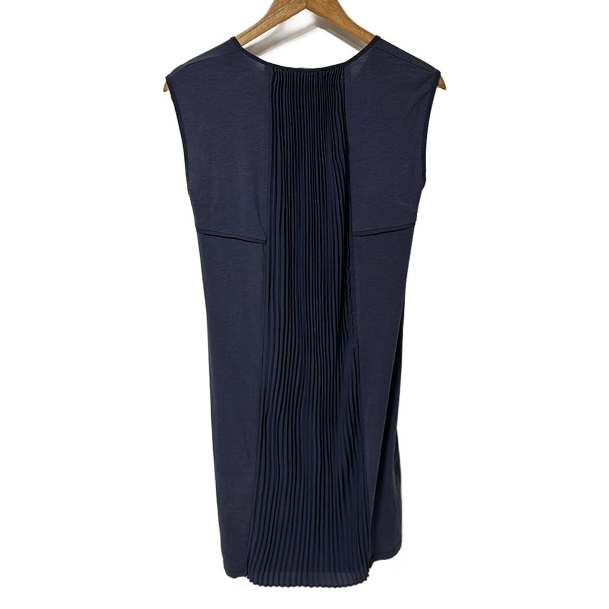 Max MaraWEEKEND マックスマーラウィークエンド ワンピース サイズS レディース パープルネイビー ノースリーブ ひざ丈 プリーツ