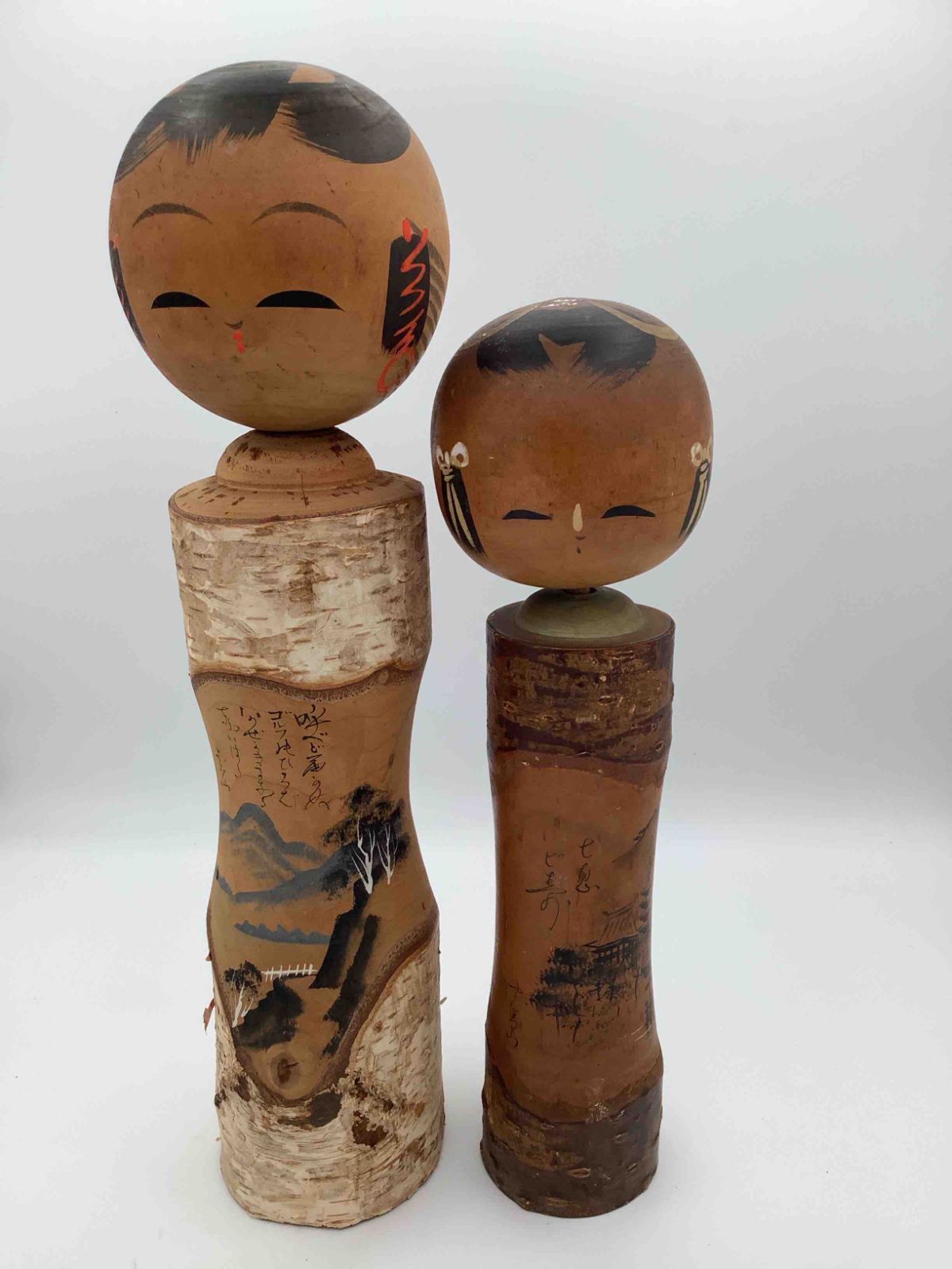 K195古品　伝統こけし2体 日本伝統こけし2体セット1 - メルカリ