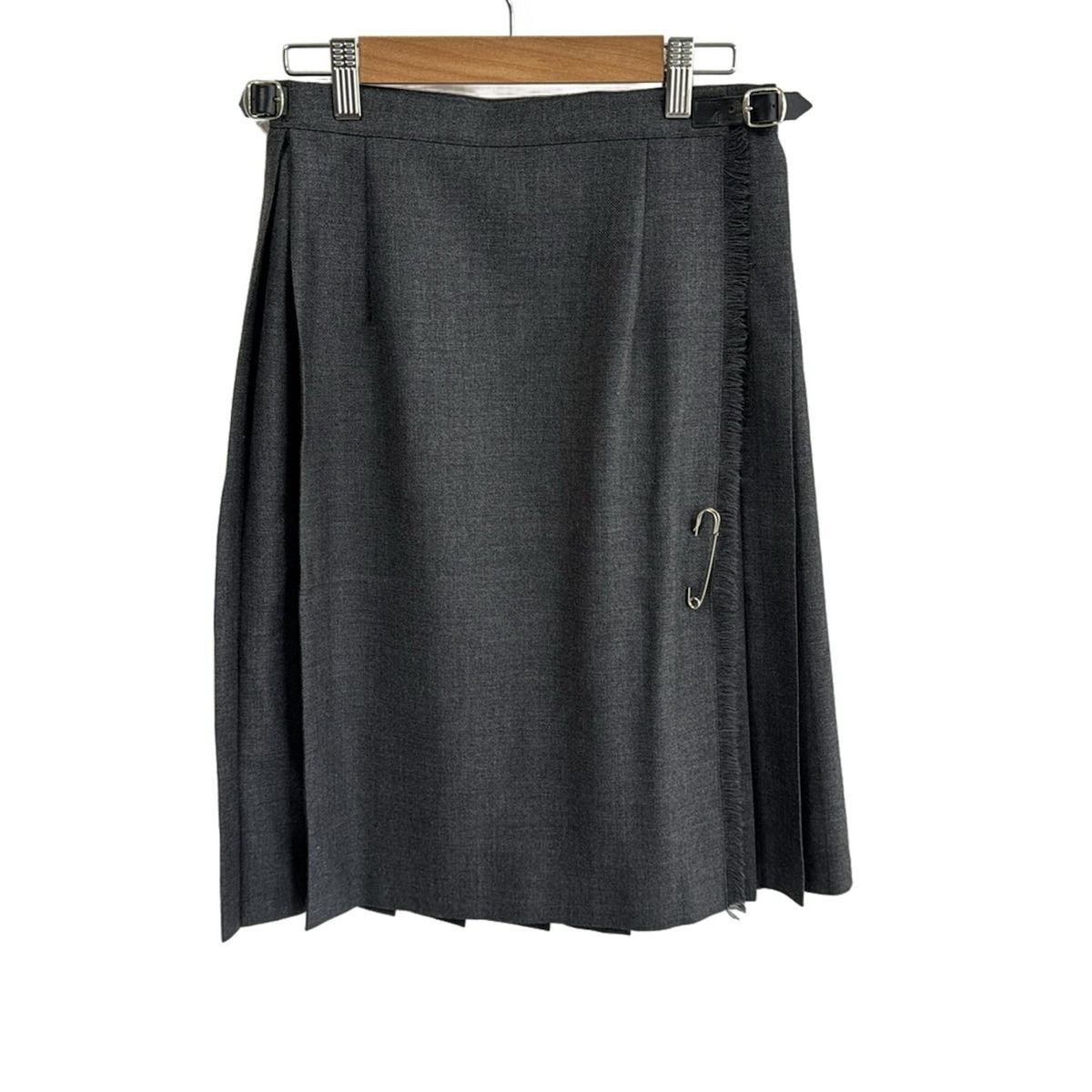 O NEIL OF DUBLIN オニールオブダブリン 巻きスカート サイズ36 S レディース - ダークグレー ひざ丈