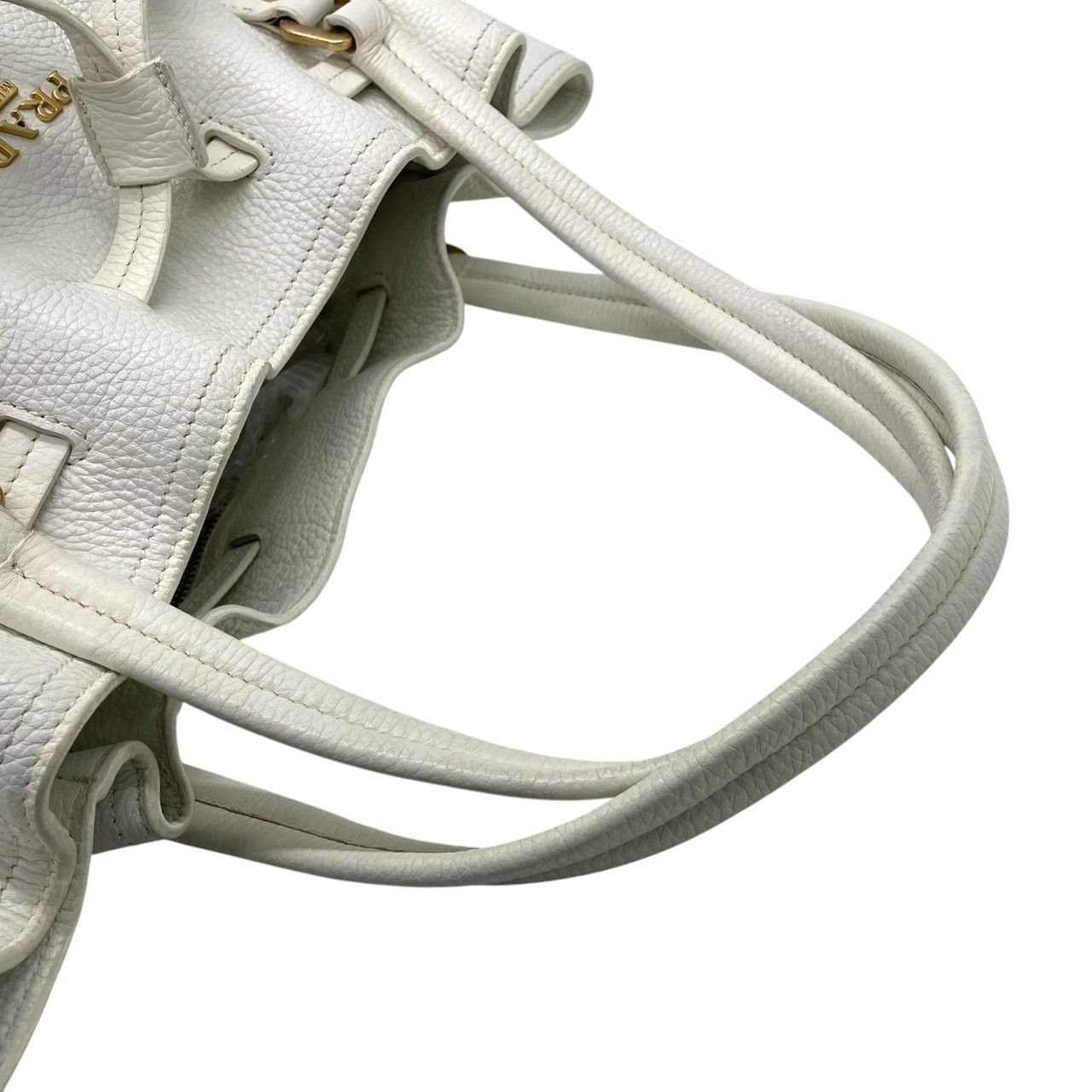 美品】プラダ PRADA ハンドバッグ トートバッグ レザー 本革 シボ革