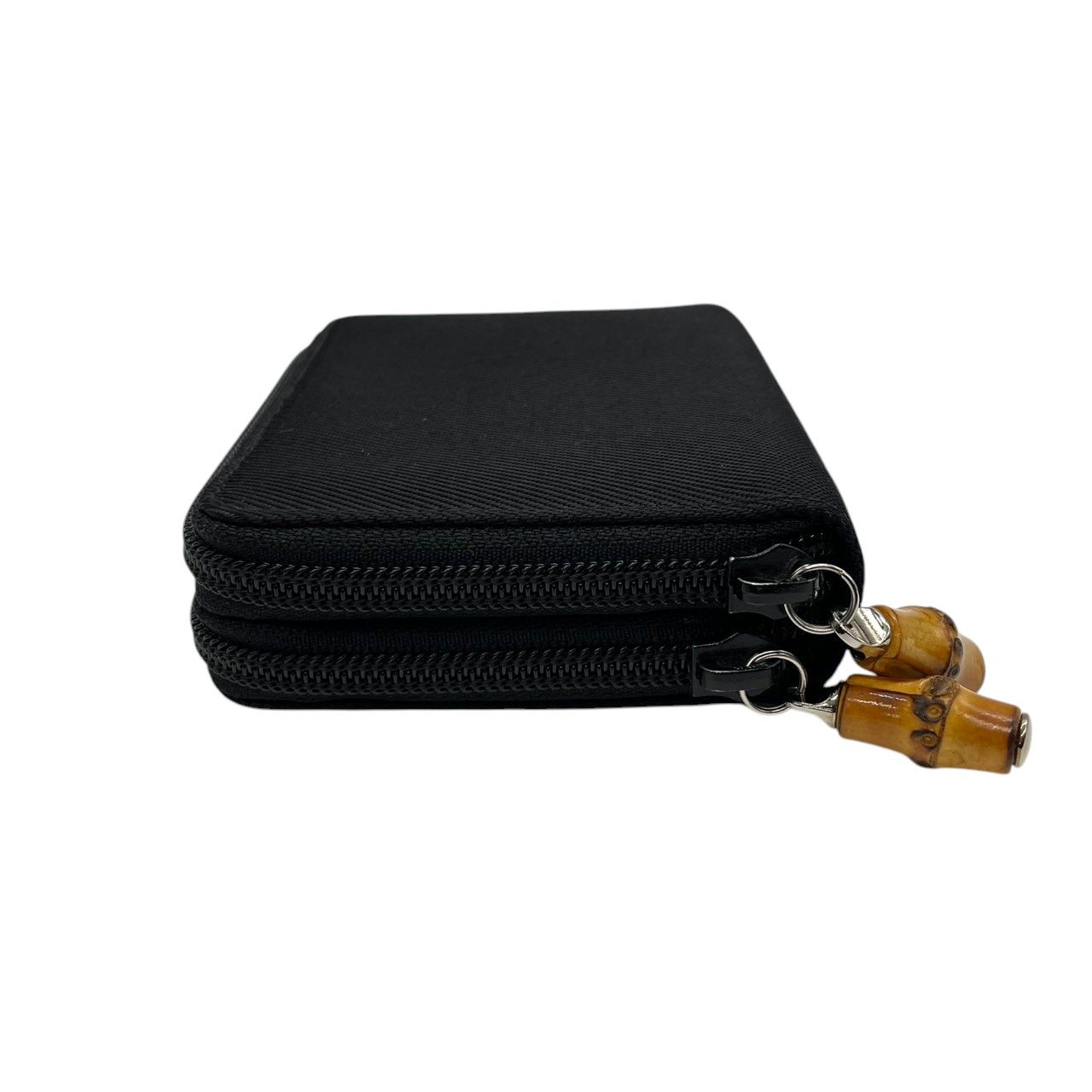 美品】グッチ GUCCI バンブー ダブルファスナー コンパクトウォレット