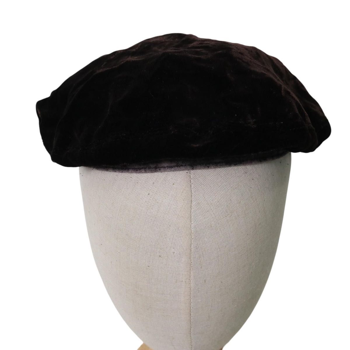 PRADA ブラック ベレー帽 希少】PRADA プラダ ベルベット ベレー帽 ハット 秋 冬 M ユニセックス
