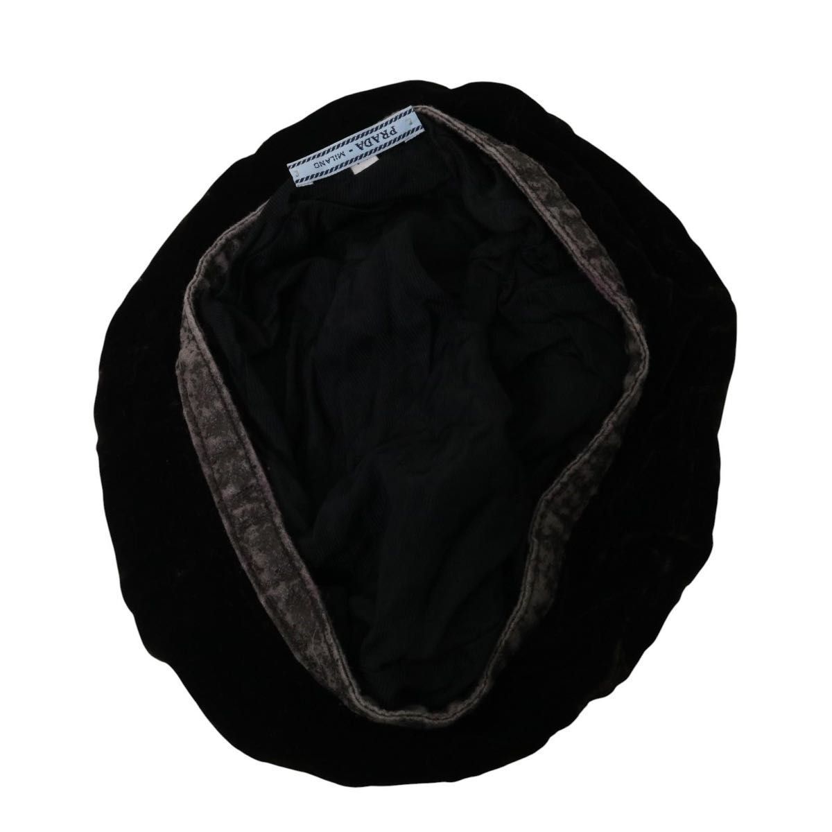 希少】PRADA プラダ ベルベット ベレー帽 ハット 秋 冬 M ユニセックス