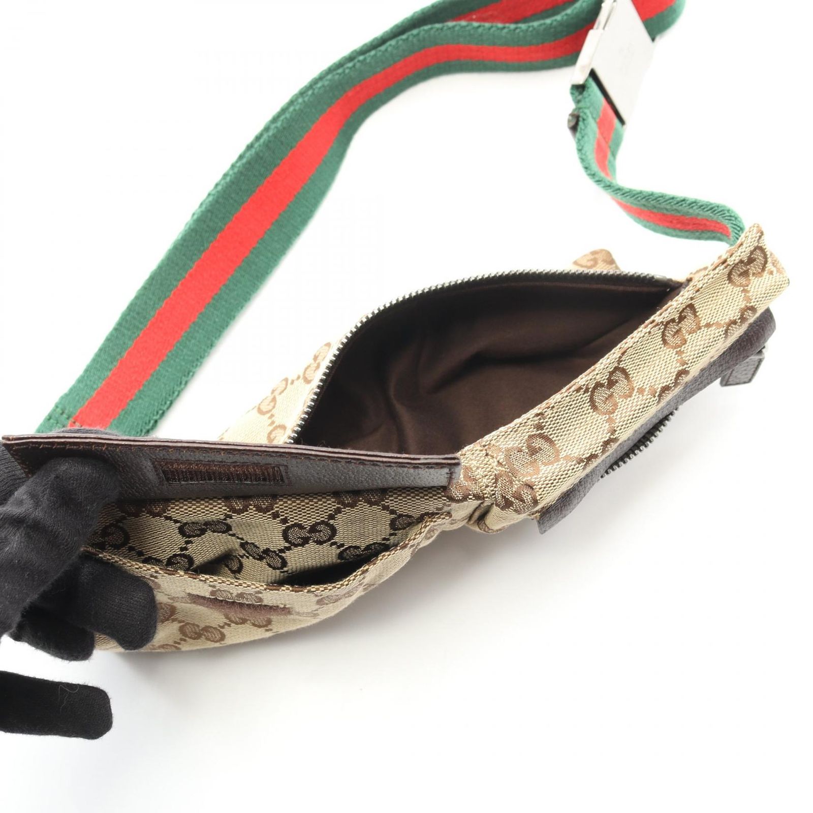 GUCCI グッチ GGキャンバス シェリーライン ウエストバッグ ボディ