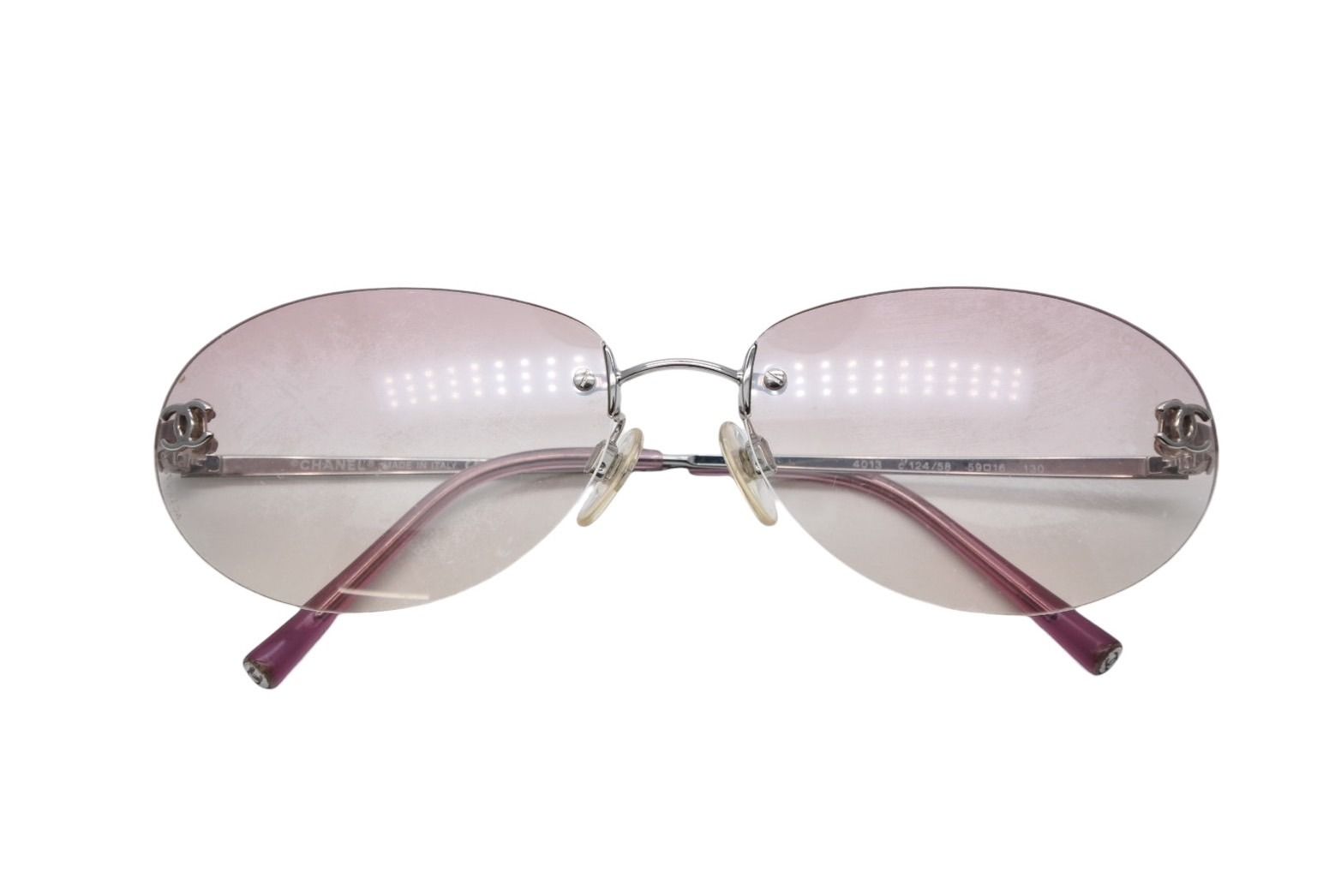 CHANEL シャネル リムレス サングラス アイウェア 4013 c 124 58 サイズ59 16 130 ココマーク ピンク 4 b 009147