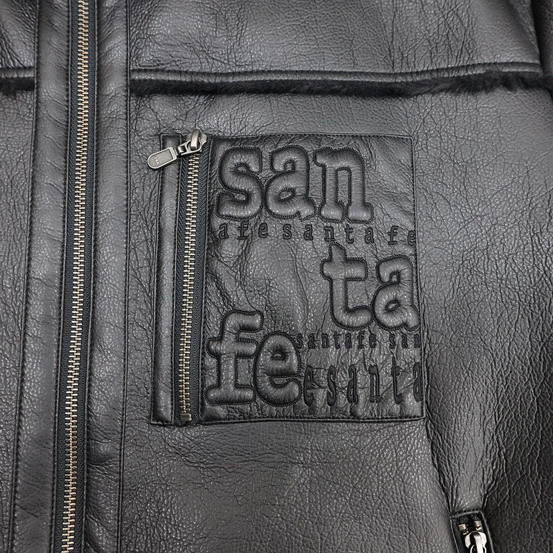 サンタフェ SANTAFE フェイク レザー ジップ ブルゾン 52 3Lサイズ 225